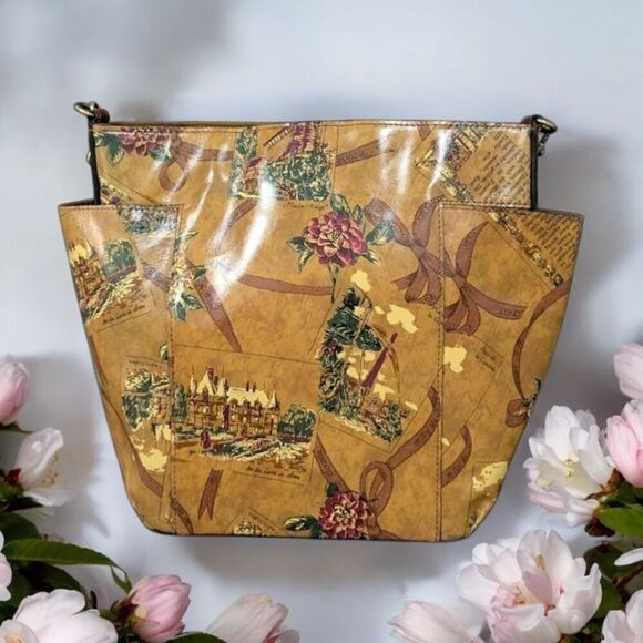 PATRICIA NASH AVELEY MY EUROPEAN TRIP  LEATHER CROSSBODY TOTE -BEAUTIFUL!! - Picture 2 of 6